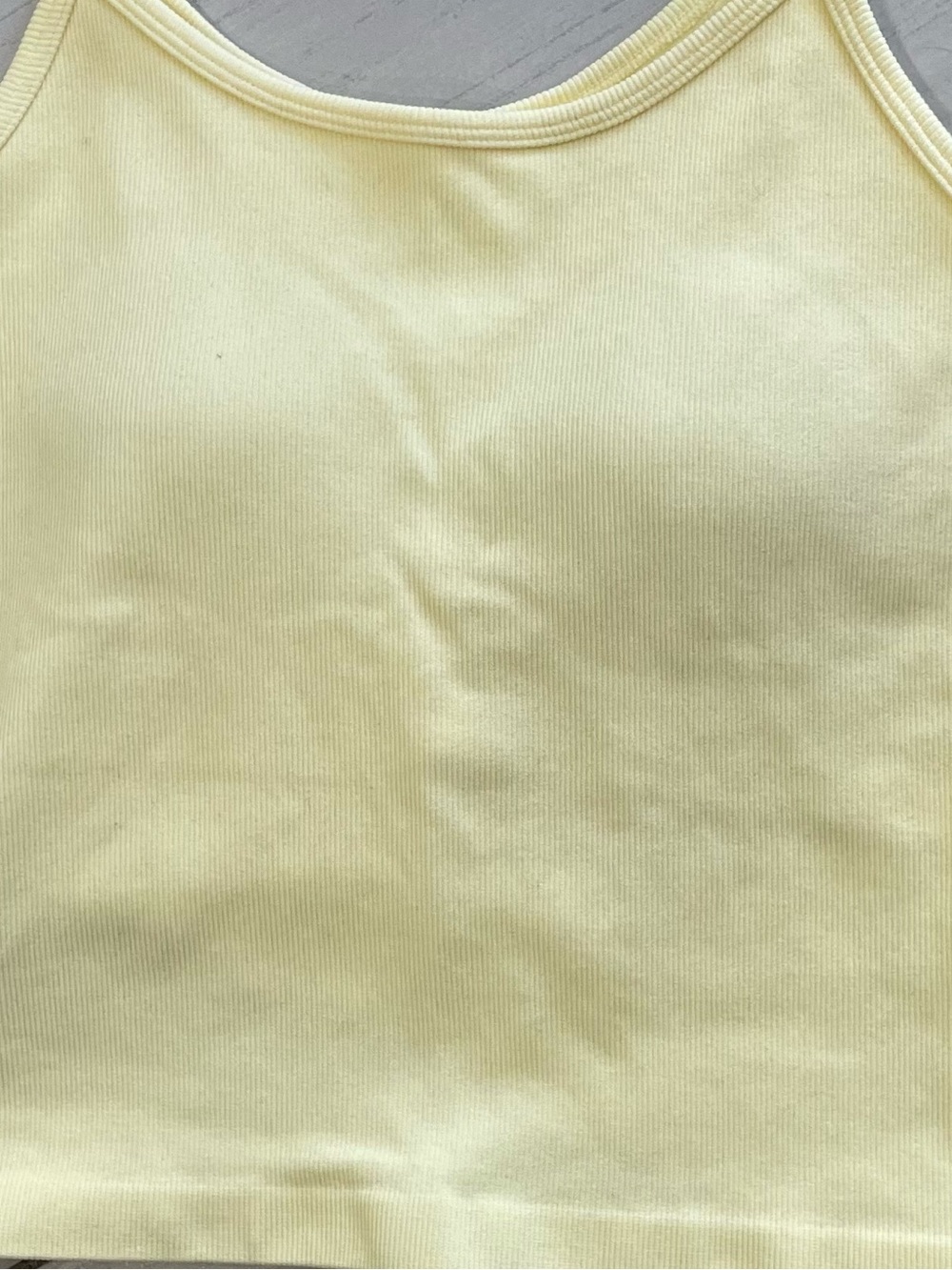 Urban Basic Women’s Yellow Ribbed Tank Top Built-In Support Slim Fit Small - Picture 10 of 14